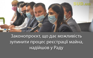 Законопроєкт, що дає можливість зупинити процес реєстрації майна, надійшов у Раду