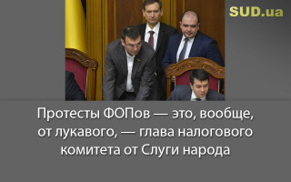 Протесты ФОПов — это, вообще, от лукавого, — глава налогового комитета от Слуги народа