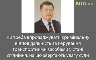 Чи треба впроваджувати кримінальну відповідальність за керування транспортними засобами у стані сп'яніння: на що звертають увагу суди