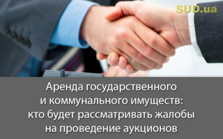 Аренда государственного и коммунального имуществ: кто будет рассматривать жалобы на проведение аукционов