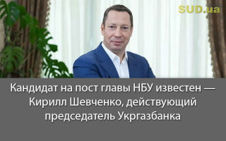 Кандидат на пост главы НБУ известен — Кирилл Шевченко, действующий председатель Укргазбанка