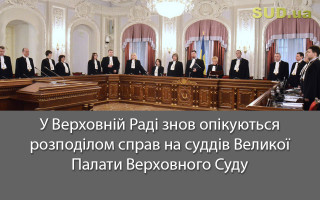 У Верховній Раді знов опікуються розподілом справ на суддів Великої Палати Верховного Суду