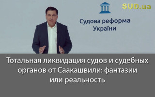 Тотальная ликвидация судов и судебных органов от Саакашвили: фантазии или реальность