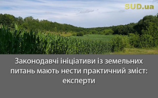 Законодавчі ініціативи із земельних питань мають нести практичний зміст: експерти