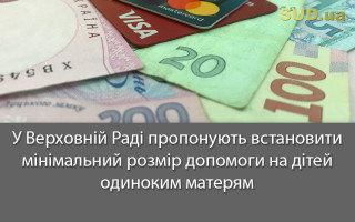 У Верховній Раді пропонують встановити мінімальний розмір допомоги на дітей одиноким матерям