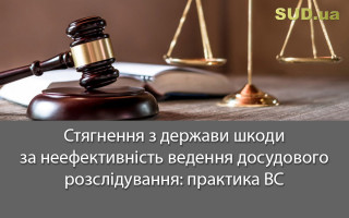 Стягнення з держави шкоди за неефективність ведення досудового розслідування: практика ВС