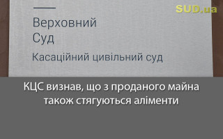 КЦС визнав, що з проданого майна також стягуються аліменти