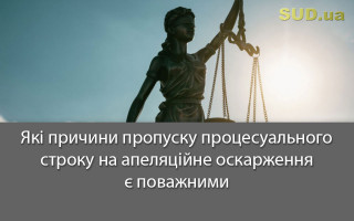 Які причини пропуску процесуального строку на апеляційне оскарження є поважними