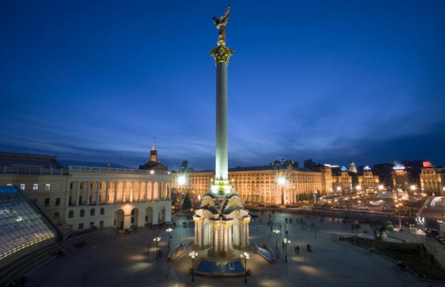 На Майдане спасали застрявшего на Монументе независимости стрижа: фото