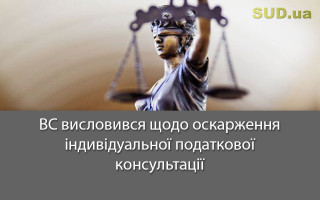 ВС висловився щодо оскарження індивідуальної податкової консультації