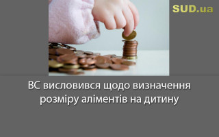 ВС висловився щодо визначення розміру аліментів на дитину