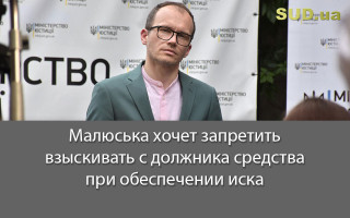 Малюська хочет запретить взыскивать с должника средства при обеспечении иска