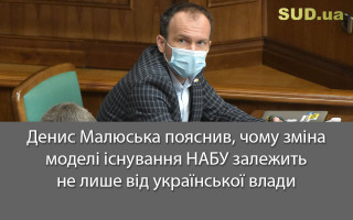 Денис Малюська пояснив, чому зміна моделі існування НАБУ залежить не лише від української влади