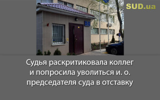 Судья раскритиковала коллег и попросила уволиться и. о. председателя суда в отставку