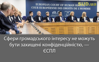 Сфери громадського інтересу не можуть бути захищені конфіденційністю, — ЄСПЛ