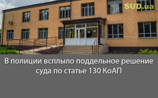 В полиции всплыло поддельное решение суда по статье 130 КоАП