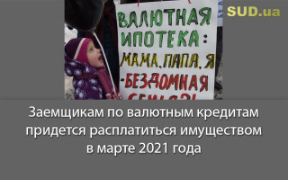 Заемщикам по валютным кредитам придется расплатиться имуществом в марте 2021 года