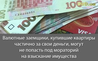Валютные заемщики, купившие квартиры частично за свои деньги, могут не попасть под мораторий на взыскание имущества