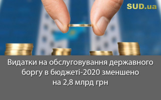 Видатки на обслуговування державного боргу в бюджеті-2020 зменшено на 2,8 млрд грн