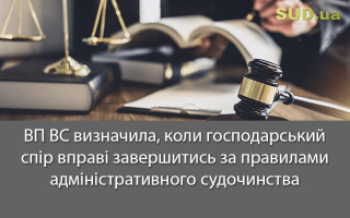 ВП ВС визначила, коли господарський спір вправі завершитись за правилами адміністративного судочинства