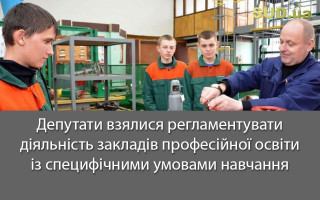 Депутати взялися регламентувати діяльність закладів професійної освіти із специфічними умовами навчання