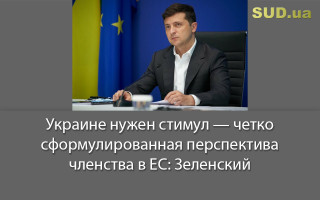 Украине нужен стимул — четко сформулированная перспектива членства в ЕС: Зеленский