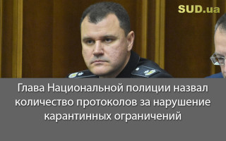 Глава Национальной полиции назвал количество протоколов за нарушение карантинных ограничений