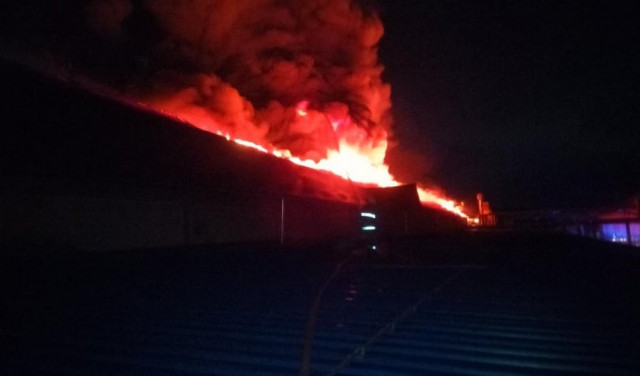 Крупный пожар в Мукачево: пылала известная лыжная фабрика, фото