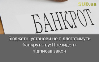 Бюджетні установи не підлягатимуть банкрутству: Президент підписав закон