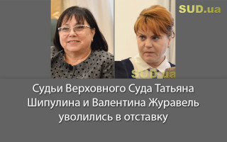 Судьи Верховного Суда Татьяна Шипулина и Валентина Журавель уволились в отставку