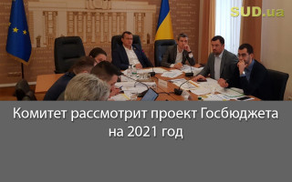 Комитет рассмотрит проект Госбюджета на 2021 год