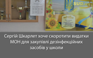 Сергій Шкарлет хоче скоротити видатки МОН для закупівлі дезінфекційних засобів у школи