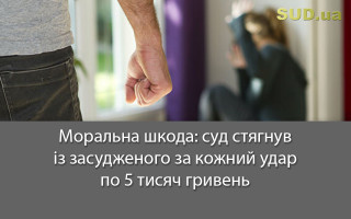 Моральна шкода: суд стягнув із засудженого за кожний удар по 5 тисяч гривень