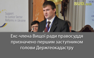 Ексчлена Вищої ради правосуддя призначено першим заступником голови Держгеокадастру