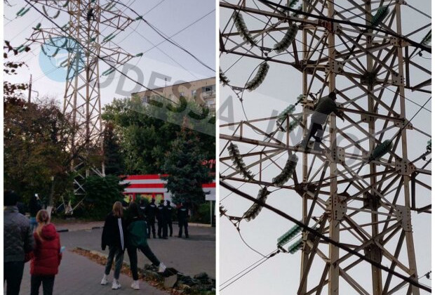 В Одессе мужчина на глазах зевак покончил с собой, взявшись за высоковольтный провод: фото и видео