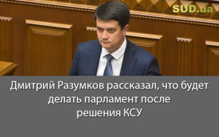 Дмитрий Разумков рассказал, что будет делать парламент после решения КСУ