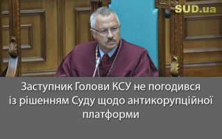 Заступник Голови КСУ не погодився із рішенням Суду щодо антикорупційної платформи