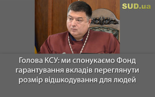 Голова КСУ: ми спонукаємо Фонд гарантування вкладів переглянути розмір відшкодування для людей