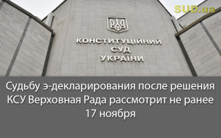 Судьбу э-декларирования после решения КСУ Верховная Рада рассмотрит не ранее 17 ноября