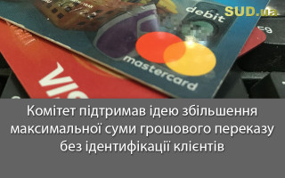 Комітет підтримав ідею збільшення максимальної суми грошового переказу без ідентифікації клієнтів
