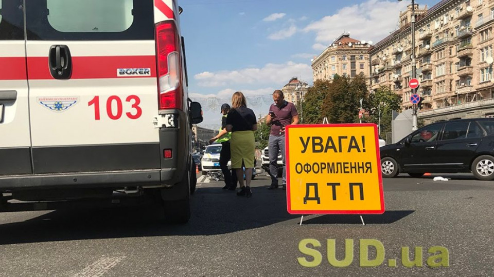 В Киеве мотоциклист налетел на пешеходов, видео