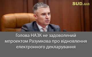 Голова НАЗК не задоволений проектом Разумкова про відновлення електронного декларування