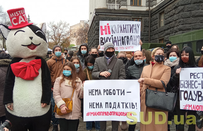 В Киеве митингуют против введения карантина выходного дня: фото