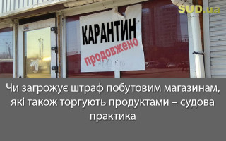 Чи загрожує штраф побутовим магазинам, які також торгують продуктами – судова практика