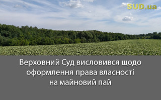 Верховний Суд висловився щодо оформлення права власності на майновий пай