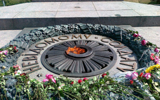 В Киеве девушка прикурила сигарету от Вечного огня, видео