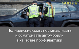 Полицейские смогут останавливать и осматривать автомобили в качестве профилактики