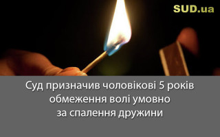 Суд призначив чоловікові 5 років обмеження волі умовно за спалення дружини
