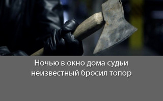 Ночью в окно дома судьи неизвестный бросил топор