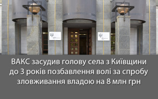 ВАКС засудив голову села з Київщини до 3 років позбавлення волі за спробу зловживання владою на 8 млн грн